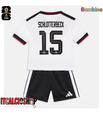 Germania Nico Schlotterbeck #15 Prima Maglia Bambino Mondiali 2026 Manica Corta (+ Pantaloni corti)